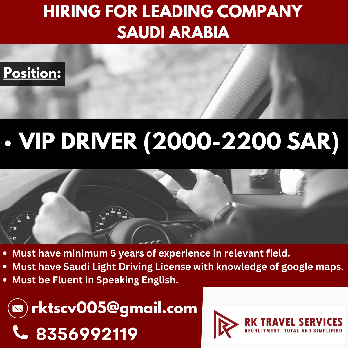 HIRING FOR LEADING COMPANY SAUDI ARABIA