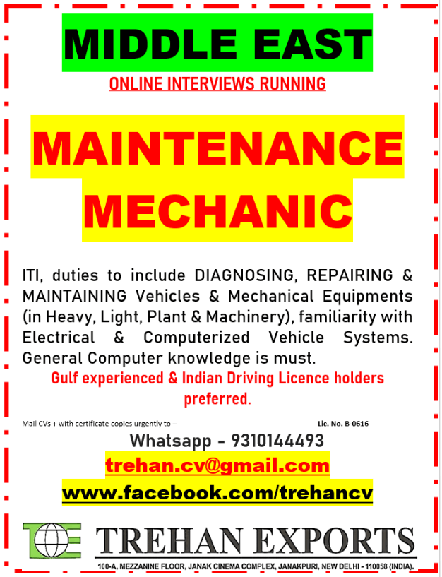 MAINTENANCE MECHANIC