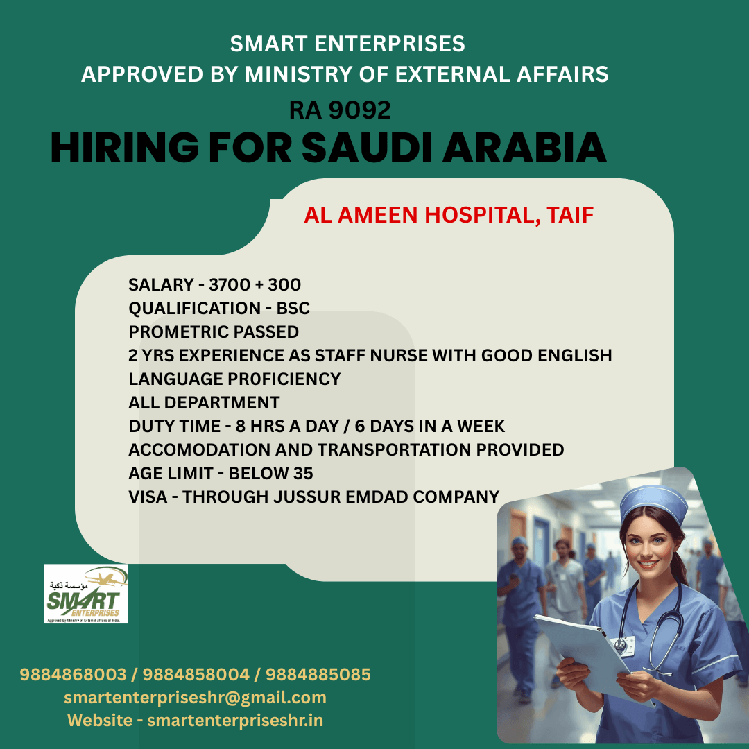 HIRING FOR SAUDI ARABIA
