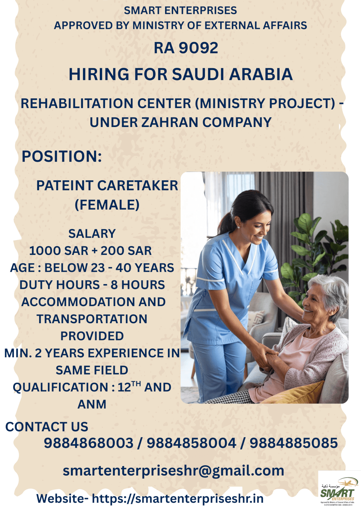 URGENT REQUIREMENT FOR SAUDI ARABIA