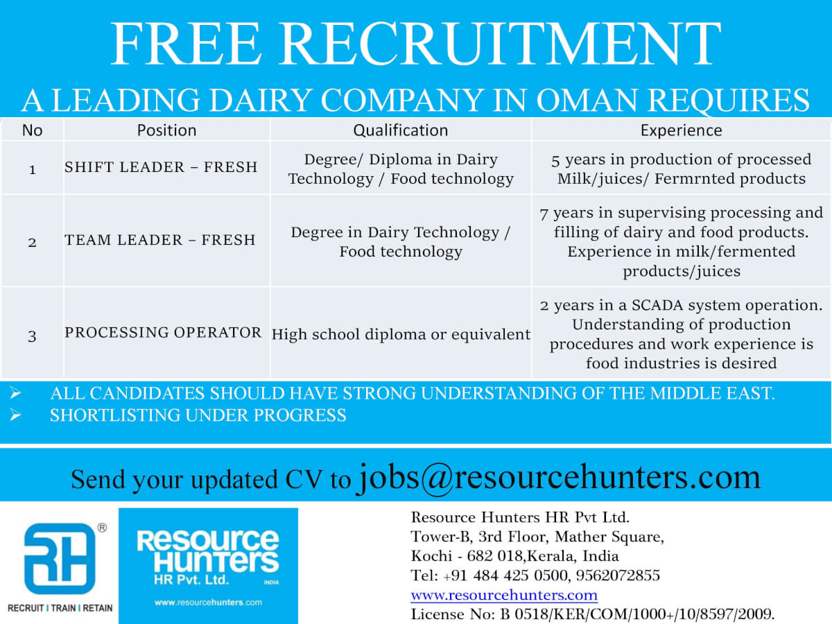 SHIFT LEADER,TEAM LEADER,PROCESSING OPERATOR