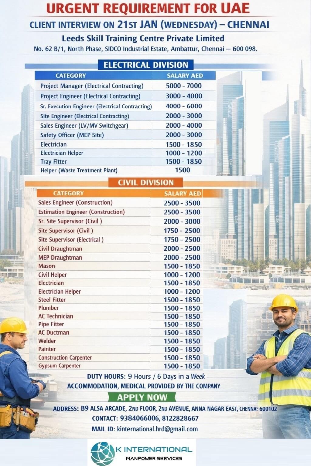 URGENTLY REQUIRED FOR UAE URGENTLY REQUIRED FOR UAE