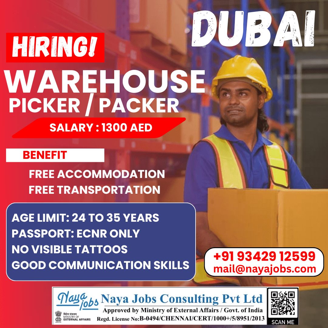 We Are Hiring Warehouse Picker/ Packers In UAE