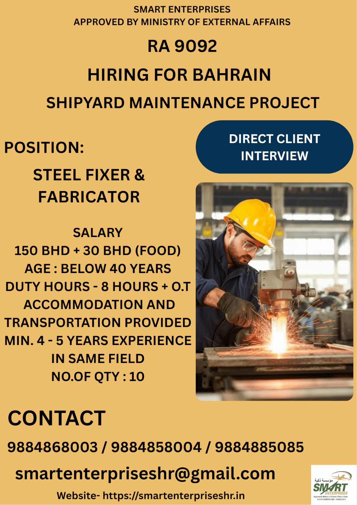 URGENT REQUIREMENT FOR BAHRAIN