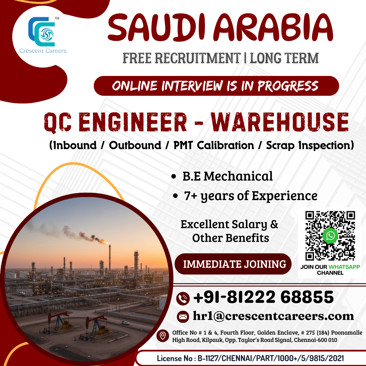 QC ENGINEER - WAREHOUSE