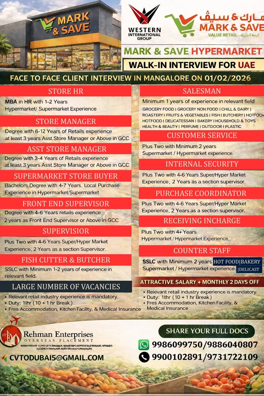 HIRING FOR WESTERN INTERNATIONAL GROUP UAE