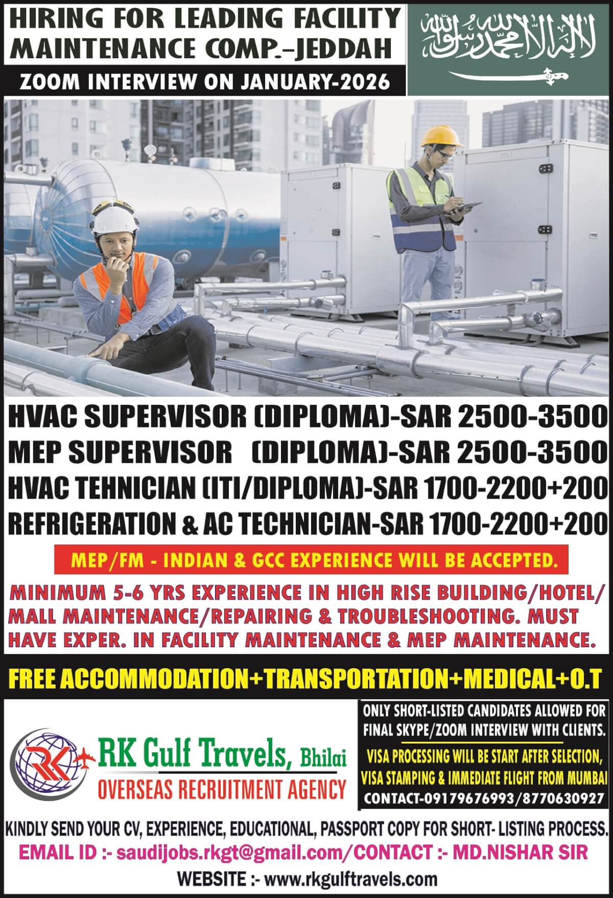 HIRING FOR A LEADING FACILITY MAINTENANCE COMPANY - KSA