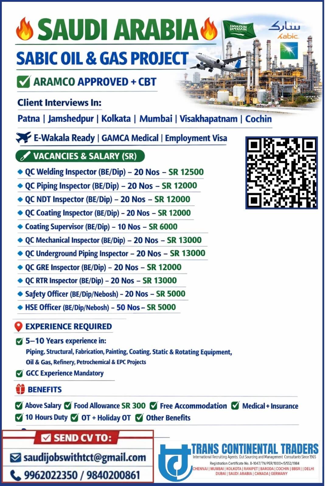 HIRING FOR SABIC PROJECT-KSA
