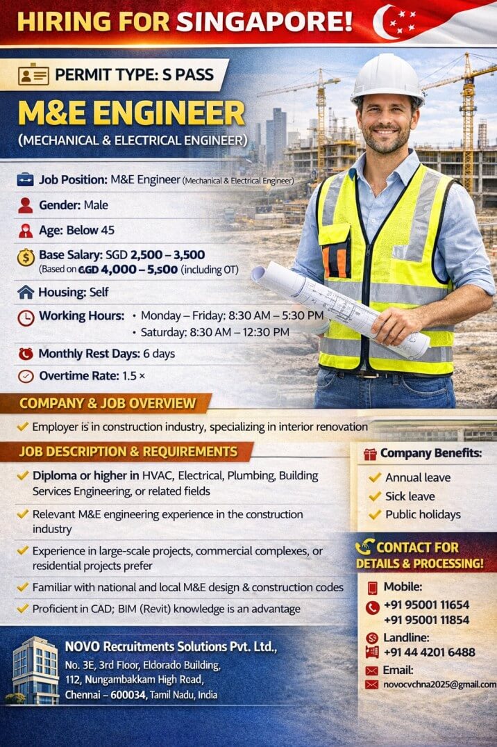 M&E Engineer (Mechanical & Electrical Engineer)