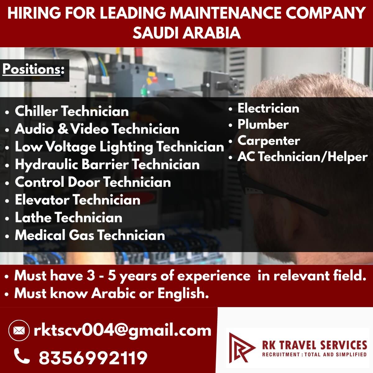 HIRING FOR LEADING MAINTENANCE COMPANY HIRING FOR LEADING MAINTENANCE COMPANY