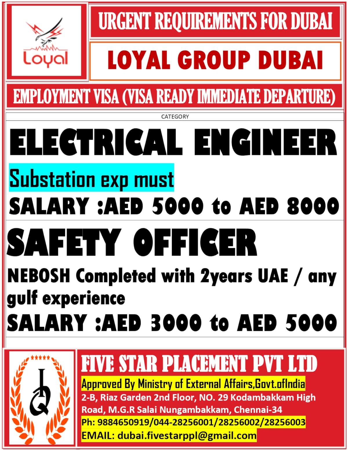 URGENT REQUIREMENT FOR DUBAI URGENT REQUIREMENT FOR DUBAI
