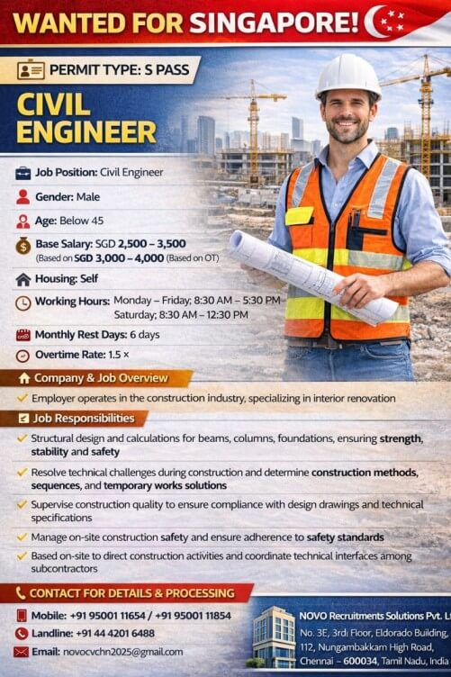 Civil Engineer (Singapore Work Experience Required)