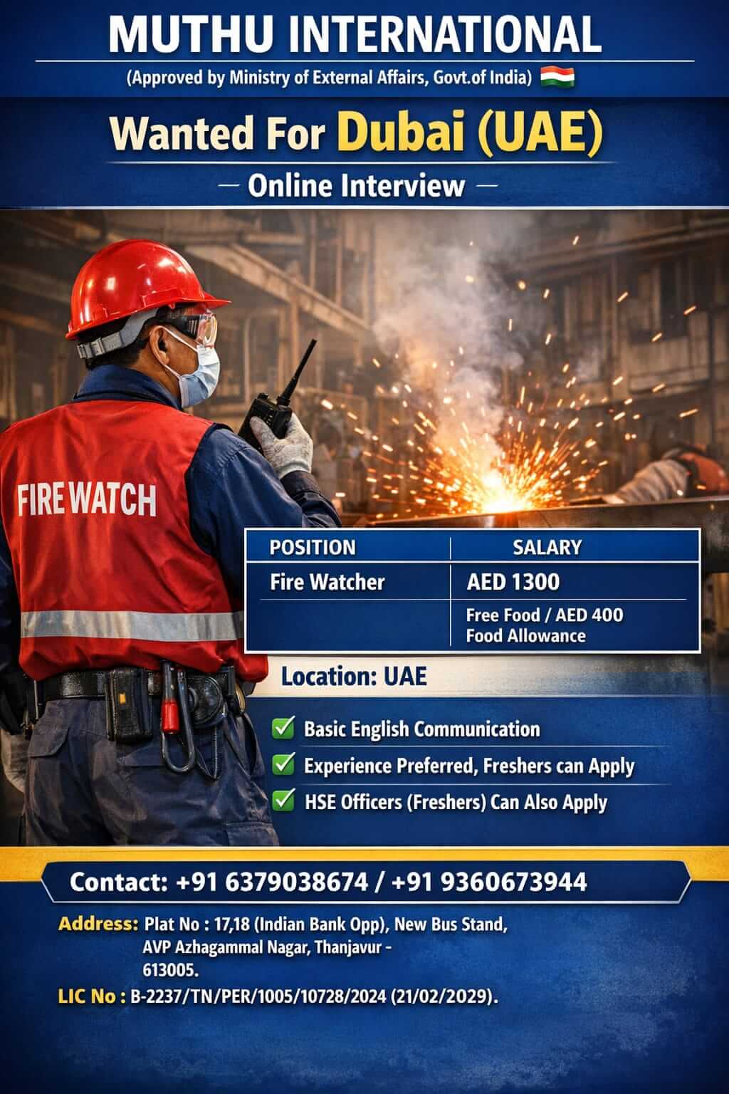 WANTED FOR DUBAI(UAE)