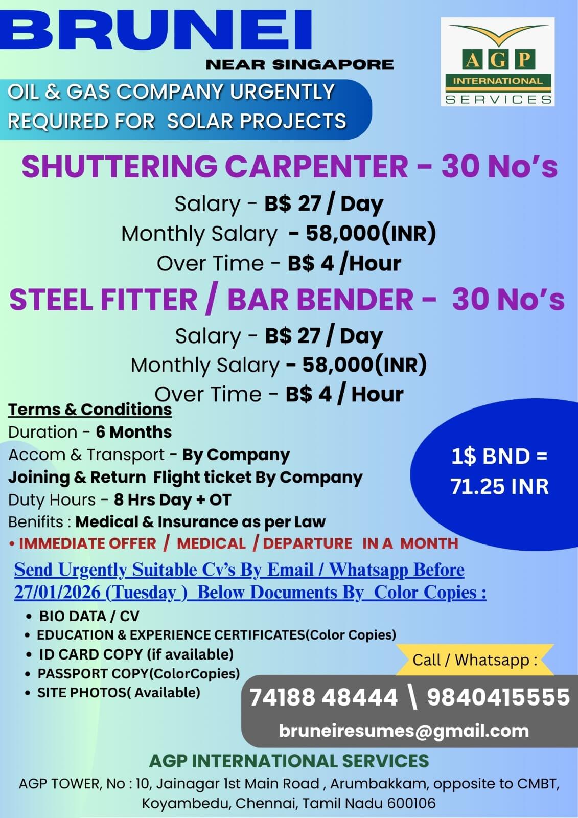 SHUTTERING CARPENTER / STEEL FIXER