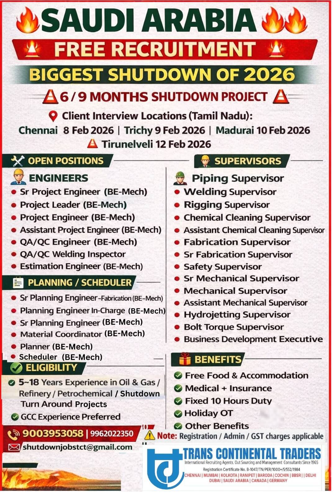 6/9 MONTHS SHUTDOWN PROJECT-SAUDI ARABIA