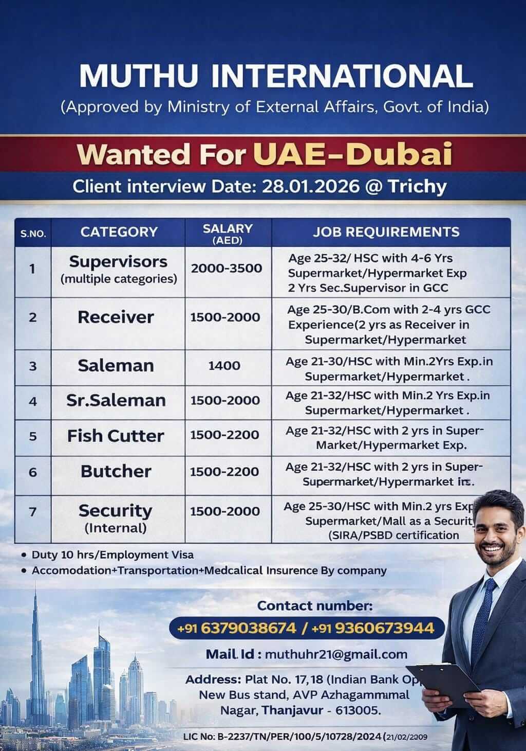 WANTED FOR UAE-DUBAI WANTED FOR UAE-DUBAI