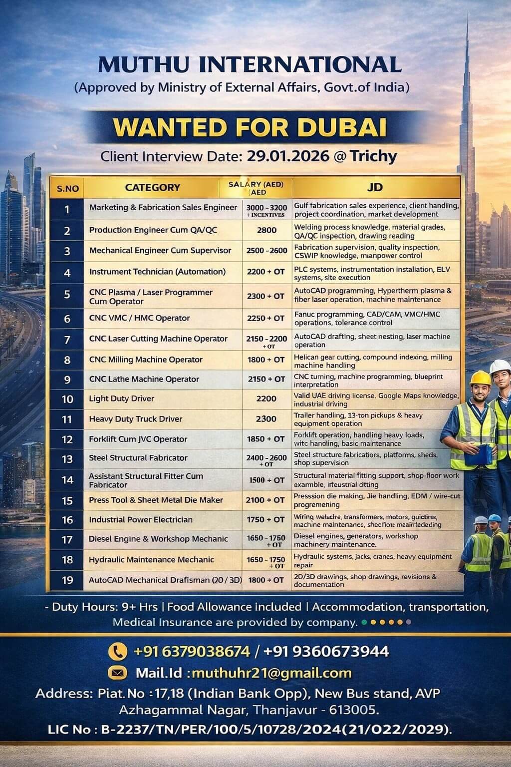 WANTED FOR DUBAI WANTED FOR DUBAI