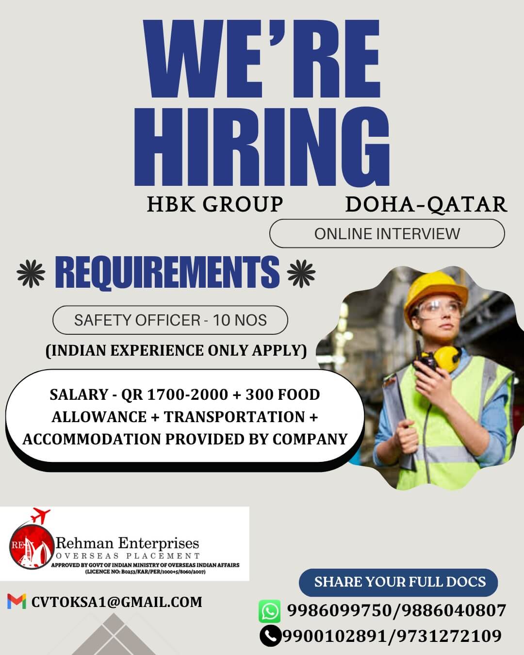 HIRING FOR HBK GROUP IN DOHA QATAR