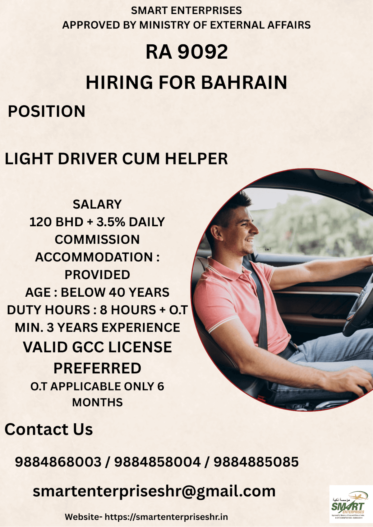 URGENT REQUIREMENT FOR BAHRAIN