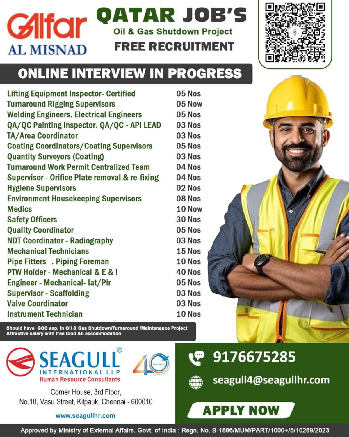 FREE & VERY URGENT REQUIREMENTS FOR OIL & GAS SHUTDOW PROJECT AT QATAR