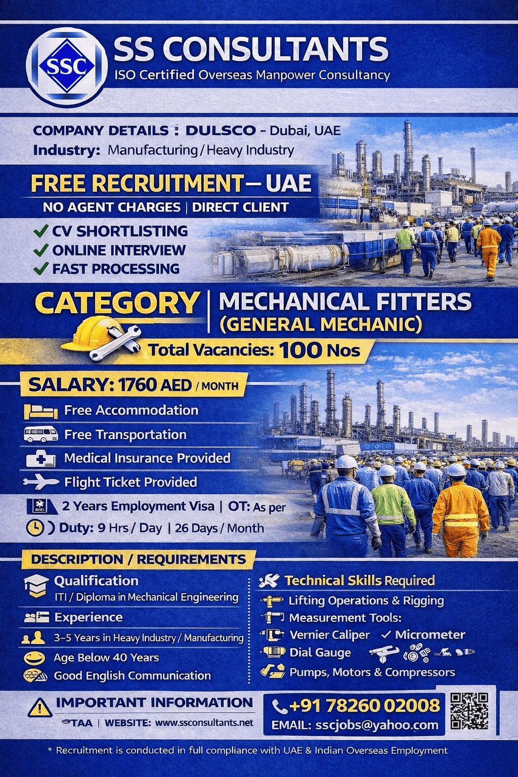 Free UAE Mechanical Fitter Jobs | Direct Client Gulf Recruitment Free UAE Mechanical Fitter Jobs | Direct Client Gulf Recruitment