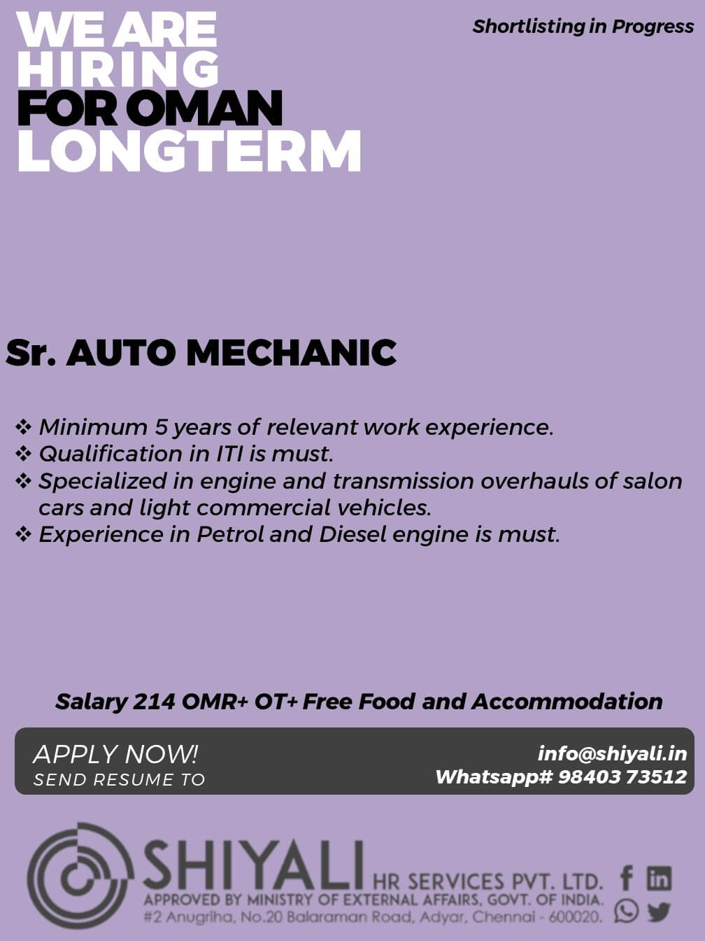 Senior Auto Mechanic
