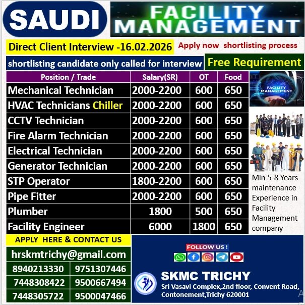 SAUDI-DIRECT CLIENT INTERVIEW-16.02.2026 (MONDAY) FREE REQUIREMENT SAUDI-DIRECT CLIENT INTERVIEW-16.02.2026 (MONDAY) FREE REQUIREMENT