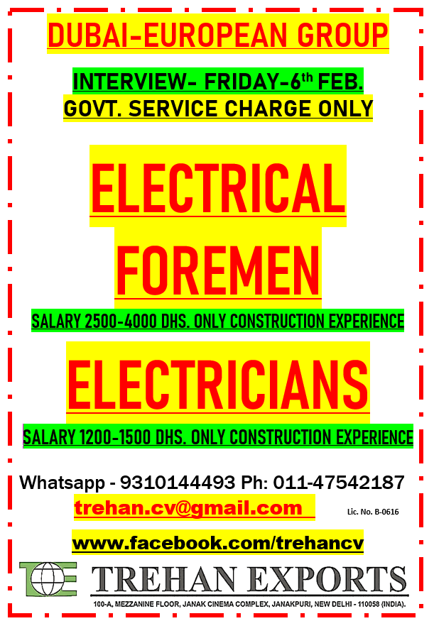 ELECTRICAL FOREMEN ELECTRICIANS ELECTRICAL FOREMEN ELECTRICIANS