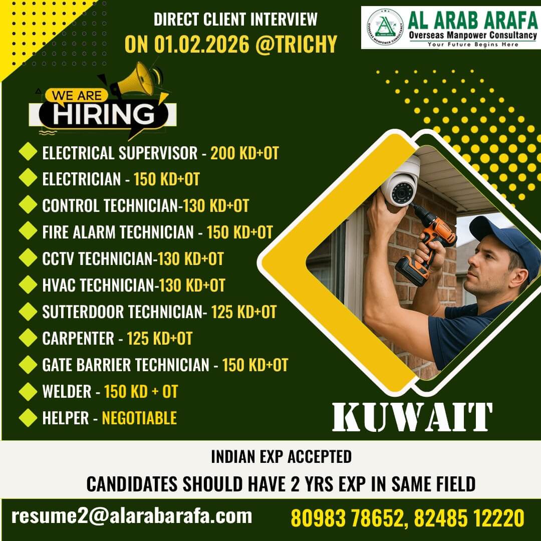 DIRECT CLIENT INTERVIEW ON 01.02.2026@TRICHY DIRECT CLIENT INTERVIEW ON 01.02.2026@TRICHY