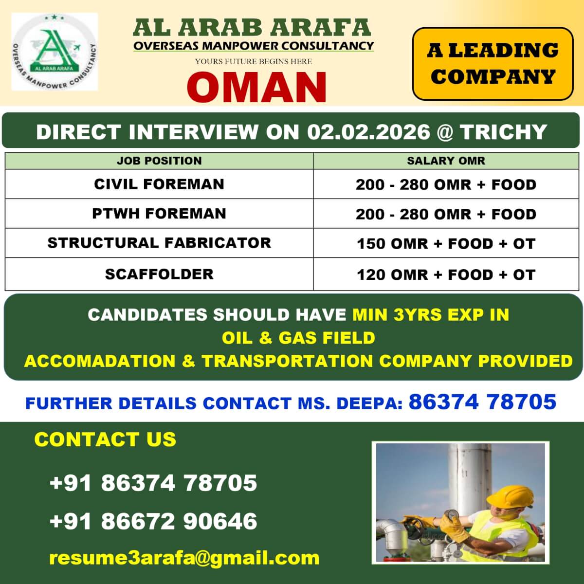 DIRECT INTERVIEW ON 02.02.2026 @ TRICHY DIRECT INTERVIEW ON 02.02.2026 @ TRICHY