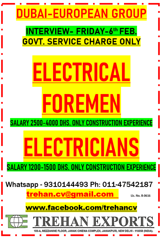 ELECTRICIAN ELECTRICAL FOREMEN