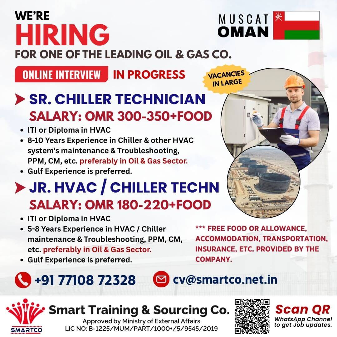 URGENTLY REQUIRED FOR OMAN FOR ONE OF THE LEADING OIL & GAS CO.
