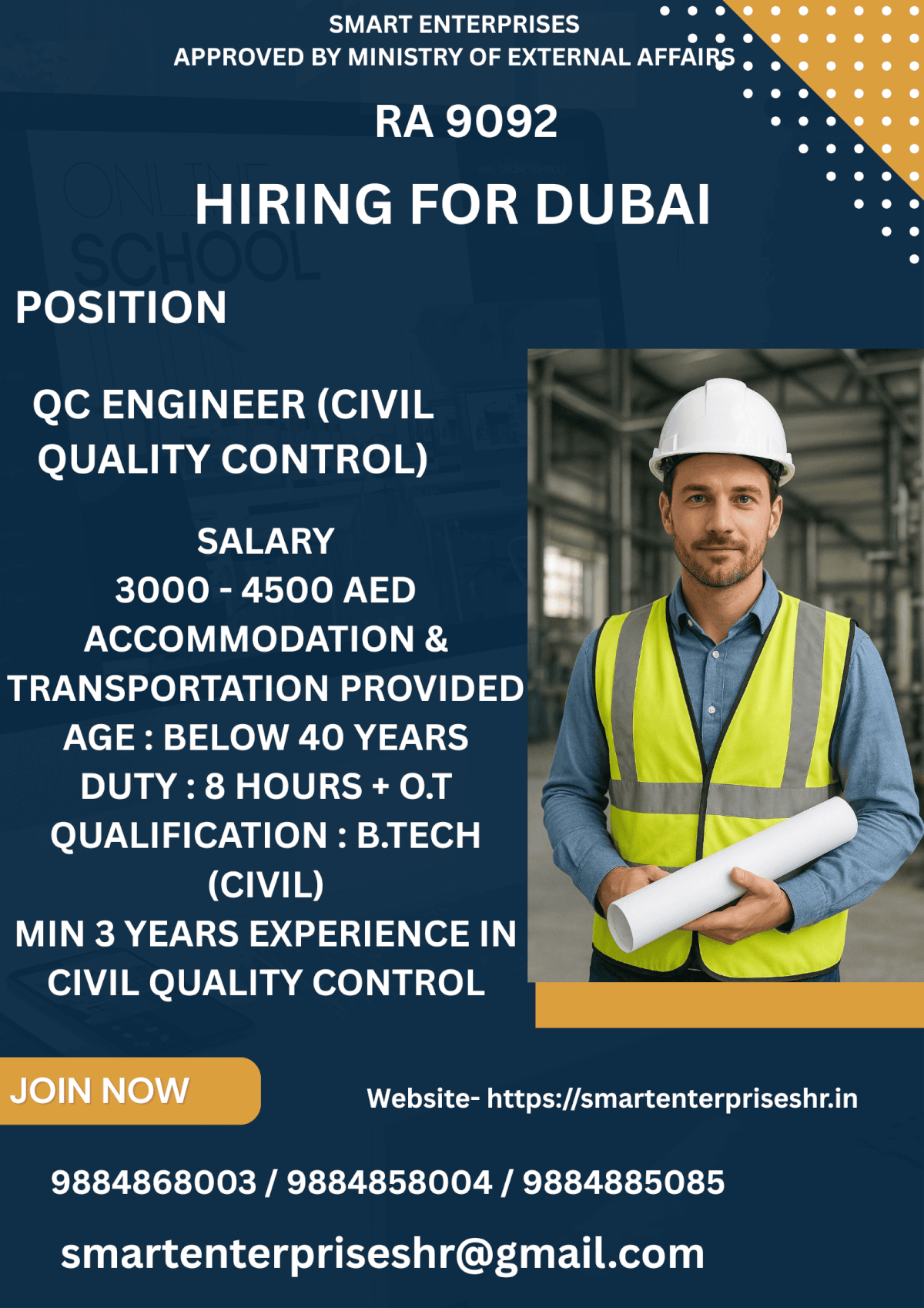URGENT REQUIREMENT FOR DUBAI