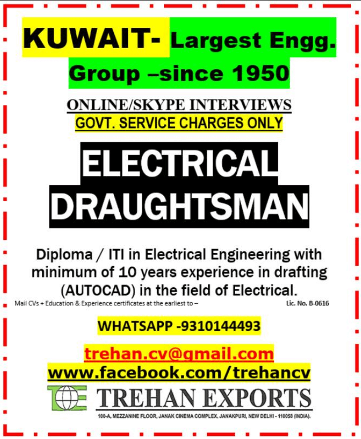 ELECTRICAL DRAUGHTSMAN ELECTRICAL DRAUGHTSMAN