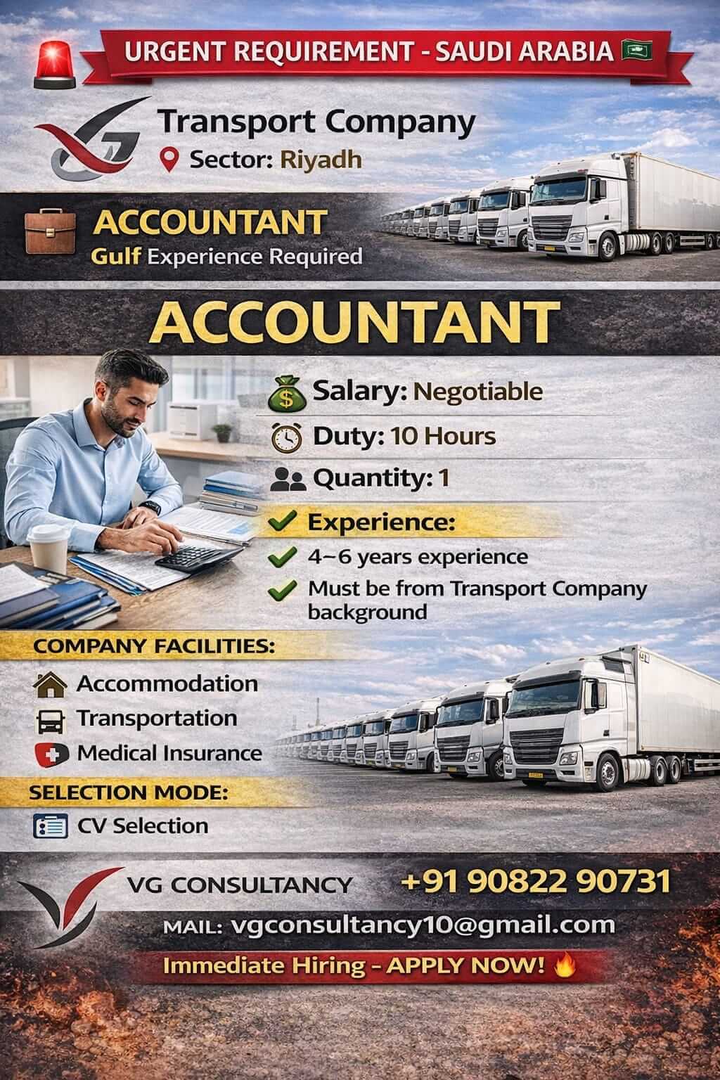 URGENT REQUIREMENT – SAUDI ARABIA ACCOUNTANT
