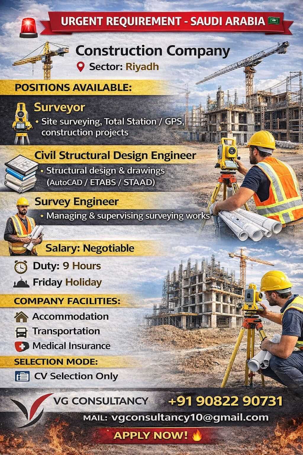 URGENT REQ UIREMENT – SAUDI ARABIA Surveyor