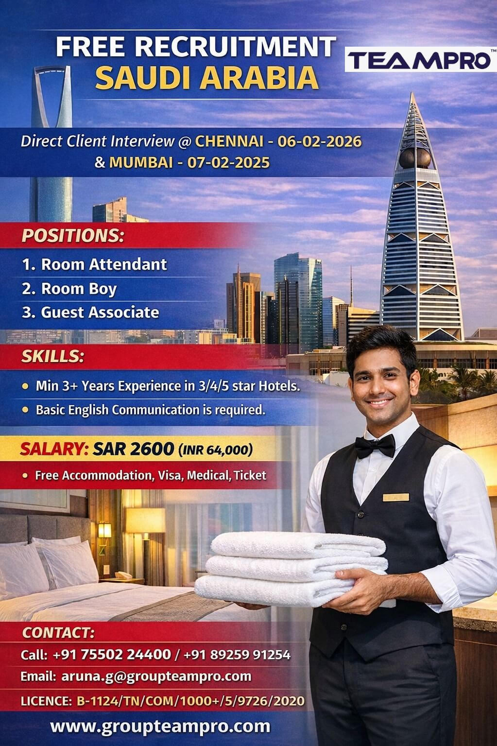 FREE RECRUITMENT - DIRECT CLIENT INTERVIEW @ CHENNAI 06-02-2026 & MUMBAI 07-02-2026