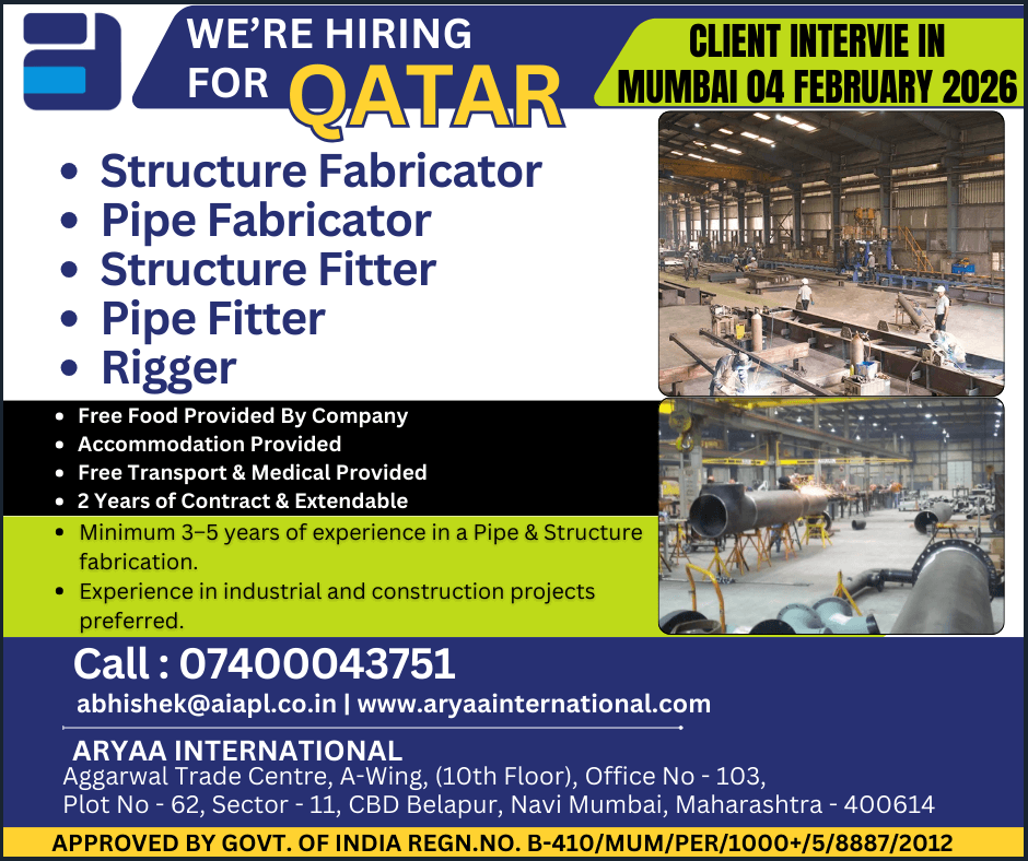 We’re Hiring for Qatar | Client Interview in Mumbai – 04 February 2026 ??