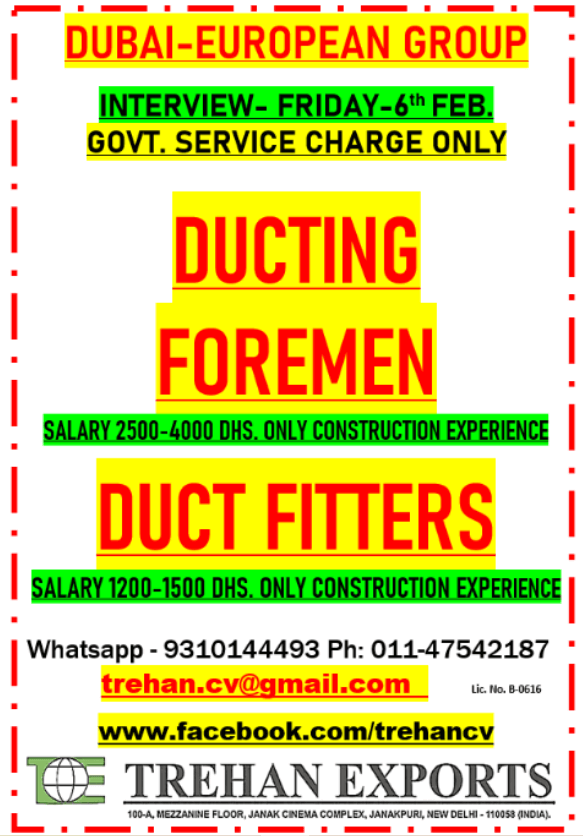DUCTING FOREMAN DUCT FITTERS