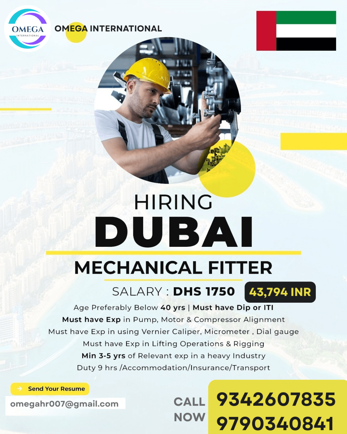 URGENTLY HIRING FOR DUBAI