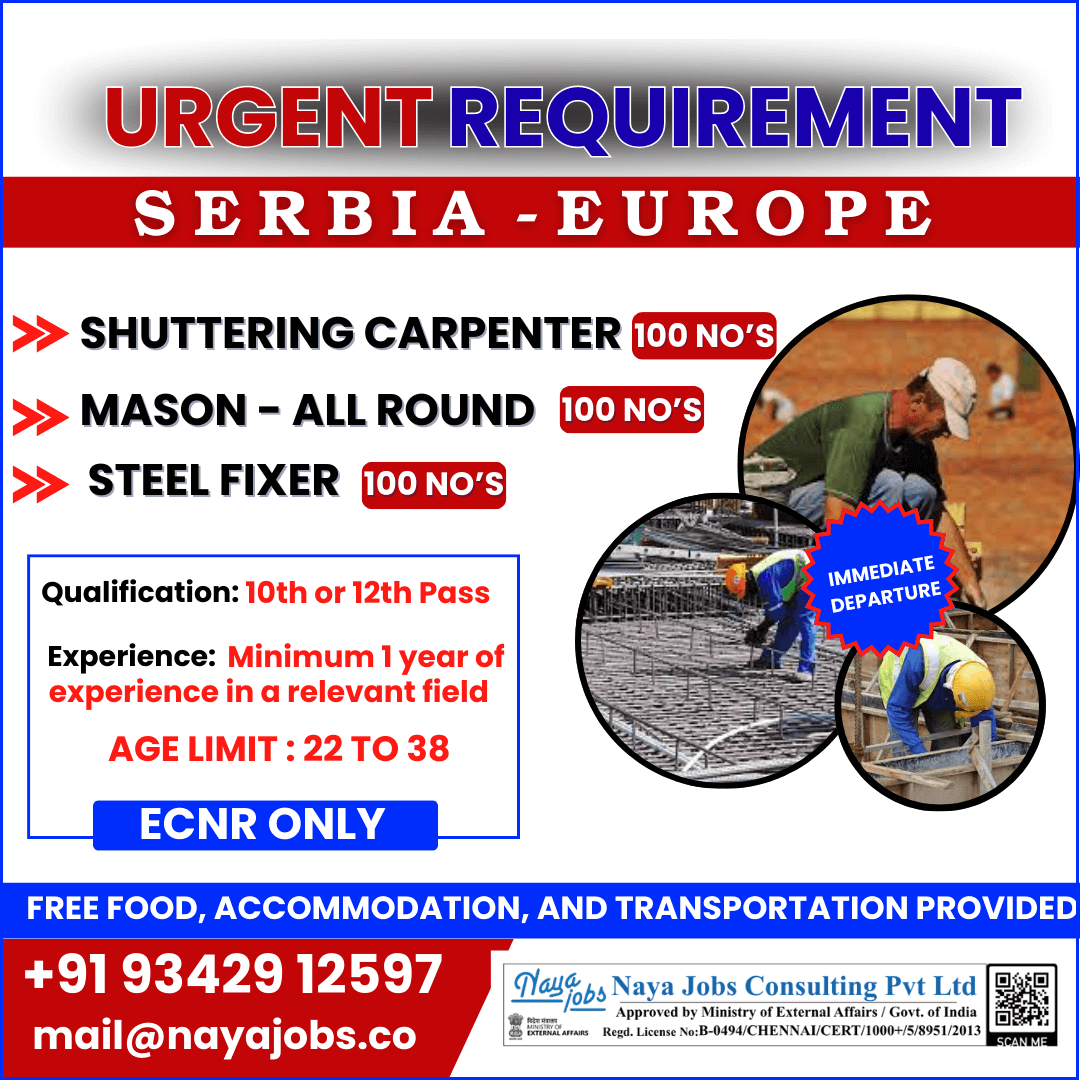 Urgent Hiring for Construction Project in Europe