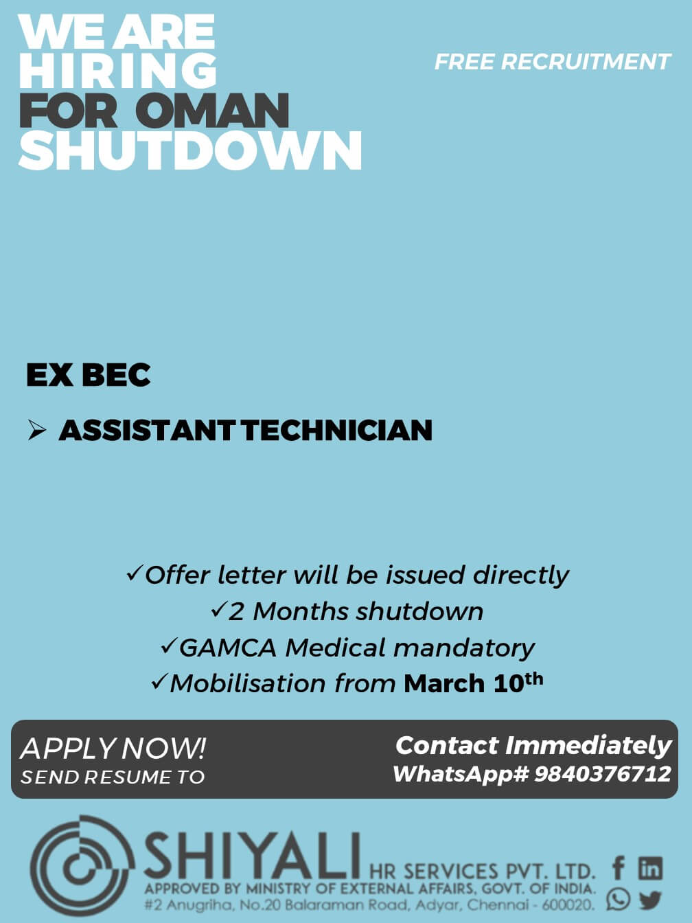 ASSISTANT TECHNICIAN ASSISTANT TECHNICIAN