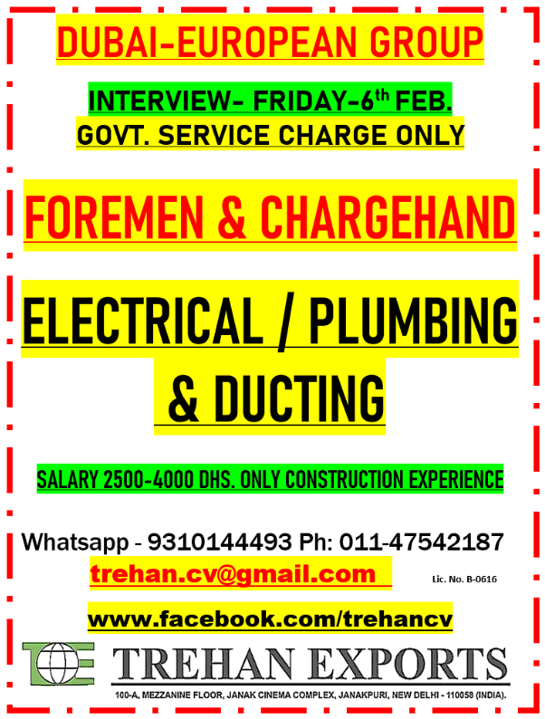 FOREMEN - CHARGEHAND FOREMEN - CHARGEHAND