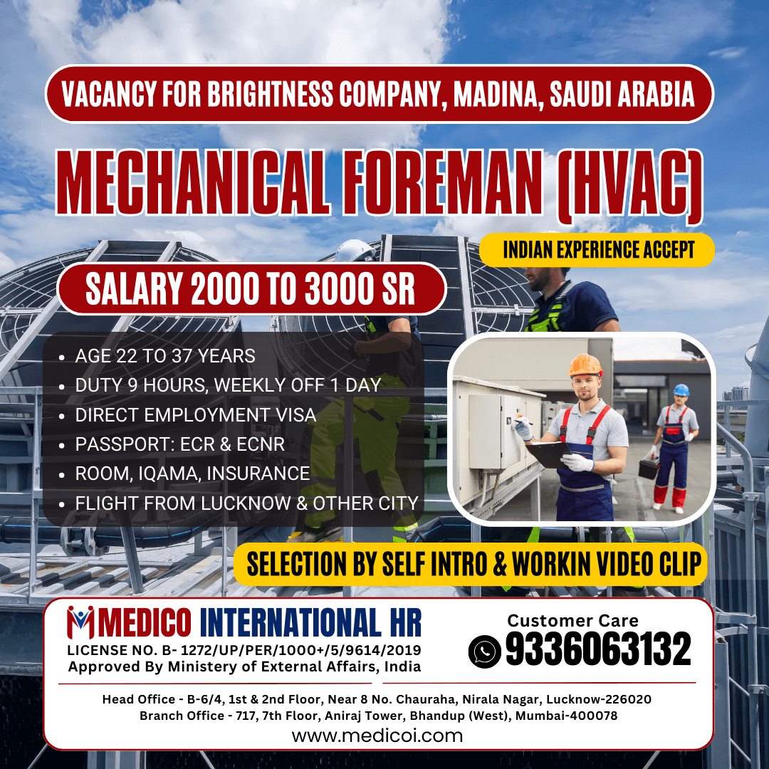 MECHANICAL FOREMAN (HVAC) MECHANICAL FOREMAN (HVAC)