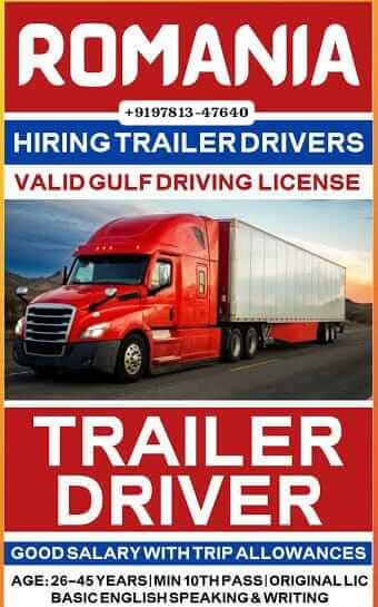 TRUCK DRIVER REQUIRED FOR ROMANIA TRUCK DRIVER REQUIRED FOR ROMANIA