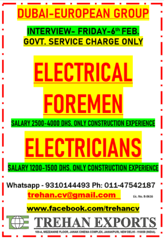 ELECTRICAL FOREMEN ELECTRICIANS