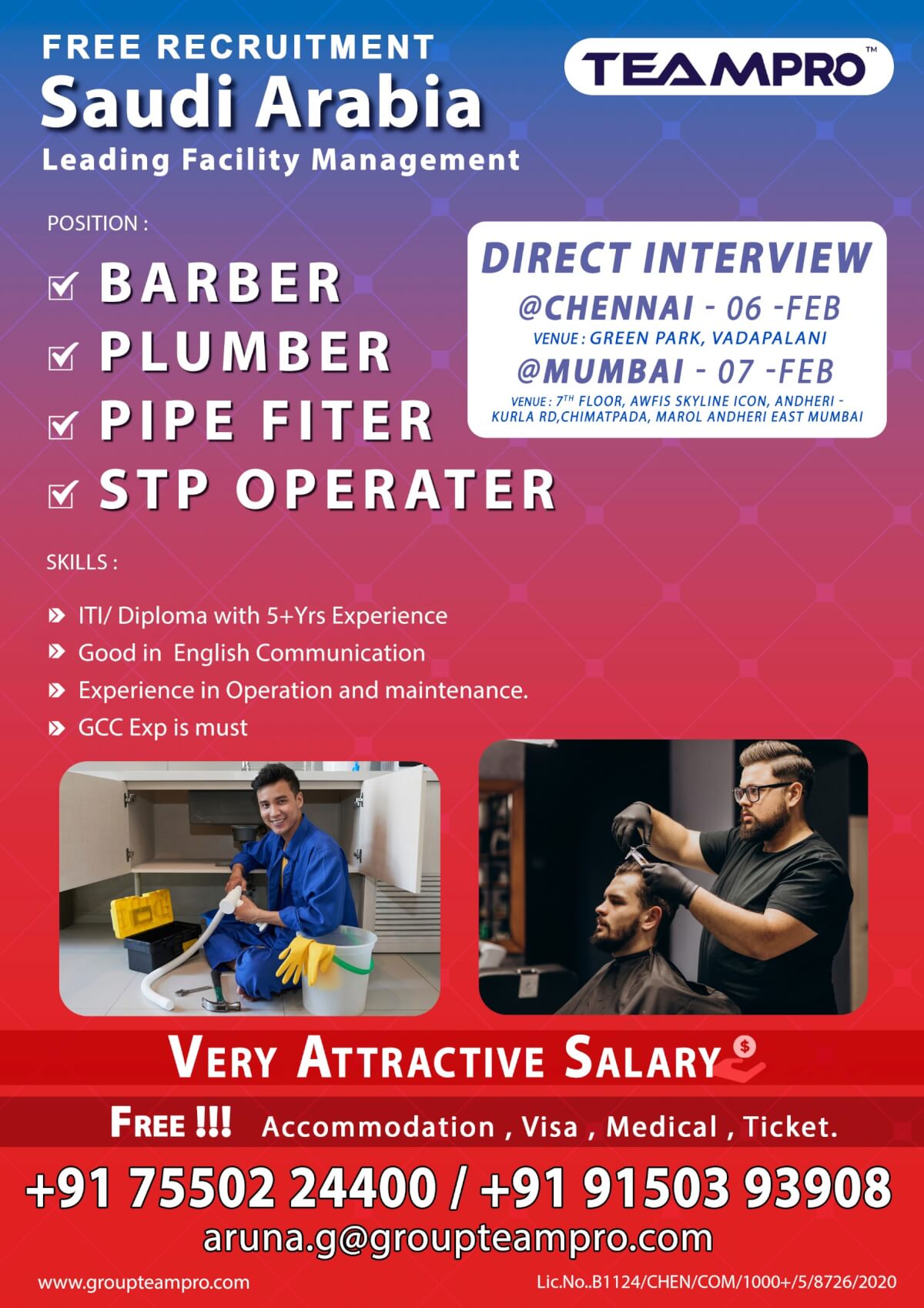 ? Free Recruitment ? HIRING FOR SAUDI ARABIA – FACILITY MANAGEMENT