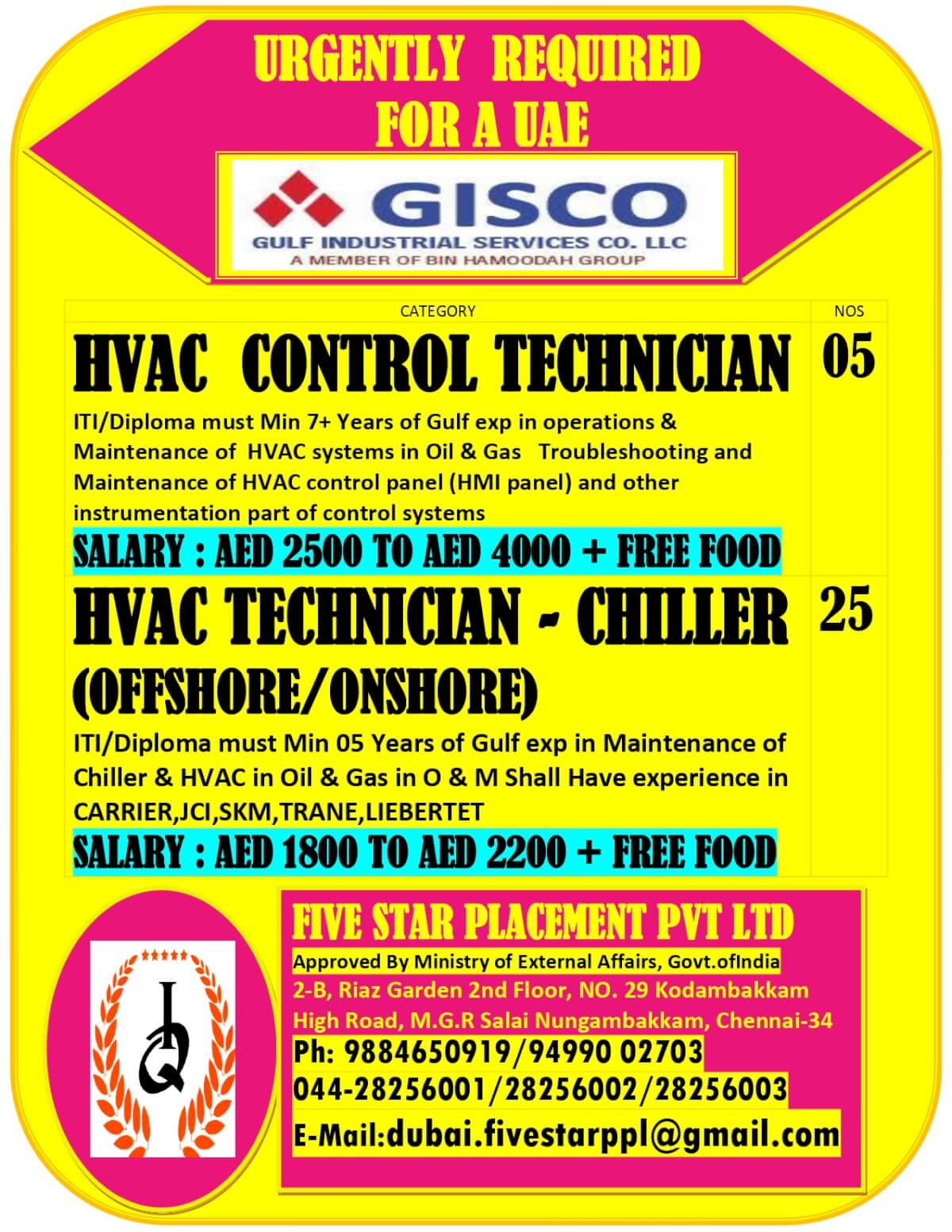 URGENTLY REQUIRED FOR A UAE