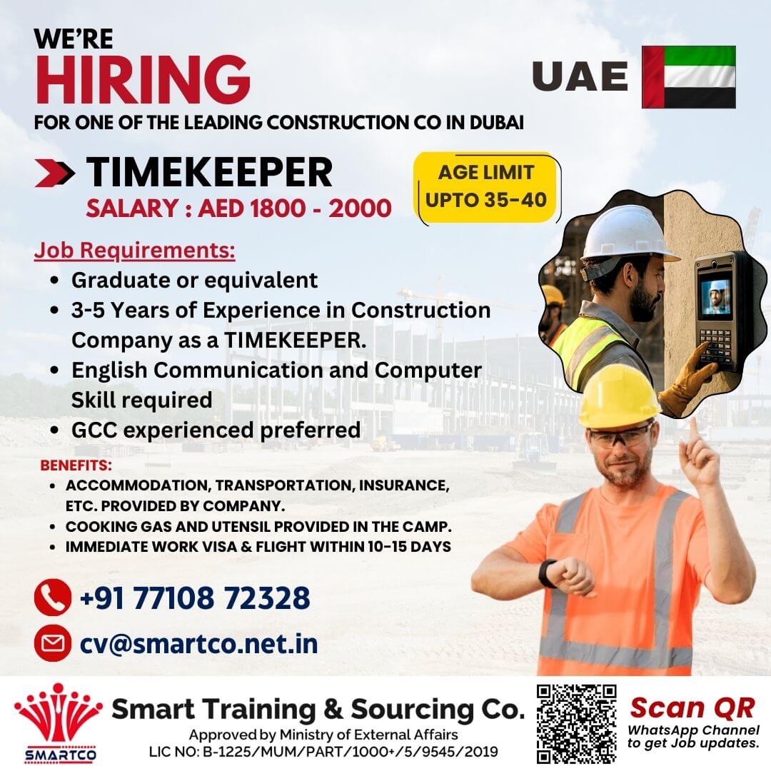 WE'RE HIRING FOR ONE OF THE LEADING CONSTRUCTION CO IN DUBAI WE'RE HIRING FOR ONE OF THE LEADING CONSTRUCTION CO IN DUBAI