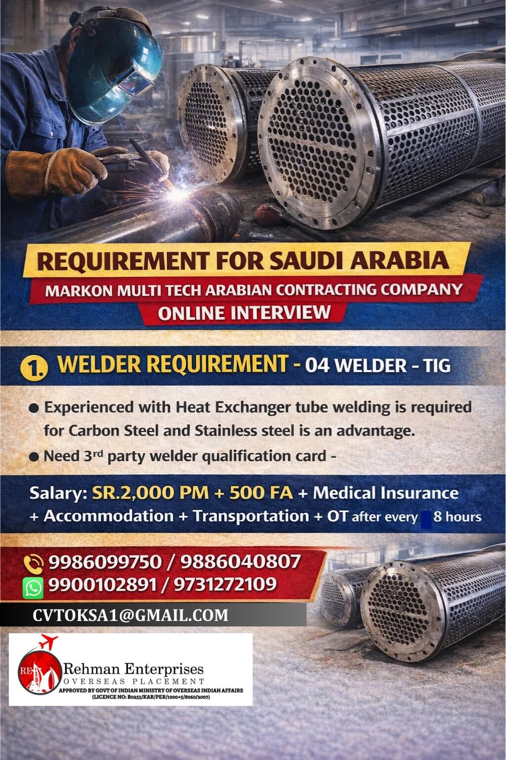 URGENT REQUIREMENT FOR SAUDI ARABIA URGENT REQUIREMENT FOR SAUDI ARABIA